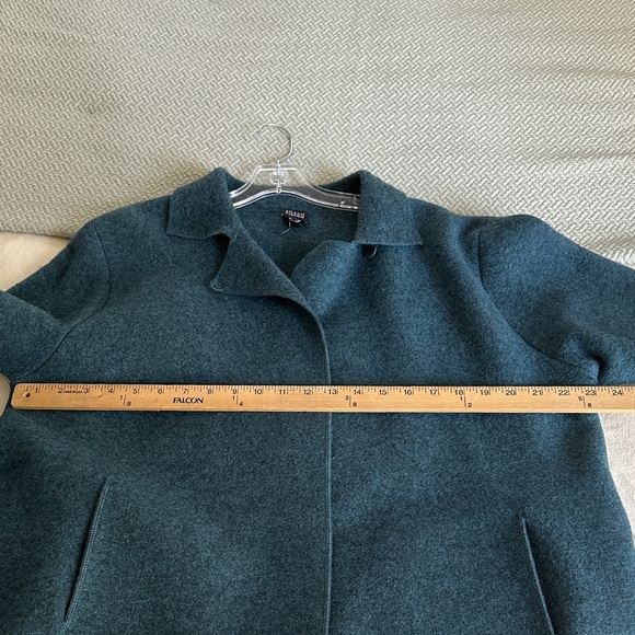 Eileen Fisher Woman’s Felted Wool Teal Jacket Blazer large open front - Picture 5 of 14